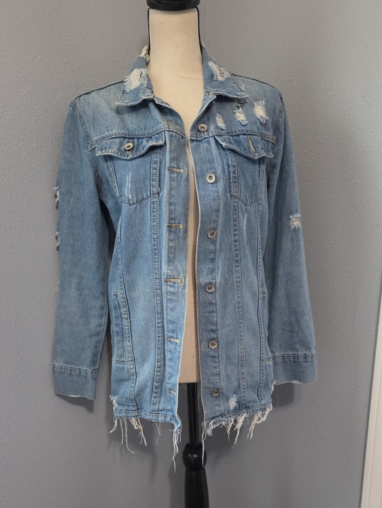 Zafsi Blings Jackets & Blazers - Distressed Light Blue Denim Jacket - Women